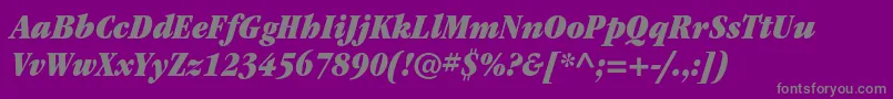 フォントItcgaramondstdUltcondita – 紫の背景に灰色の文字