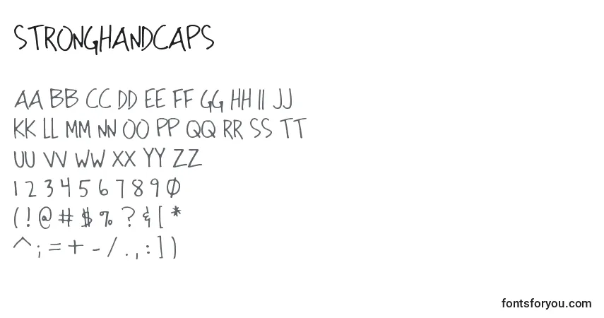 Fuente StrongHandCaps - alfabeto, números, caracteres especiales