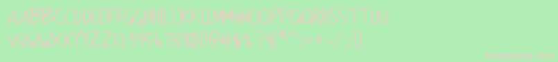 フォントStrongHandCaps – 緑の背景にピンクのフォント