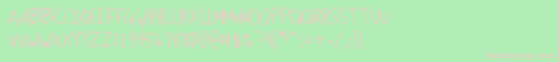 StrongHandCaps Font – Pink Fonts on Green Background