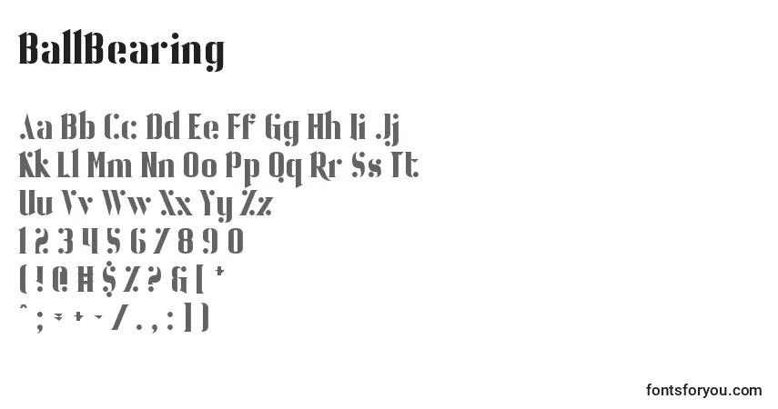 Schriftart BallBearing – Alphabet, Zahlen, spezielle Symbole