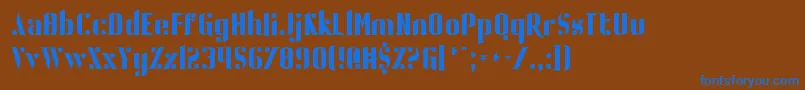 フォントBallBearing – 茶色の背景に青い文字