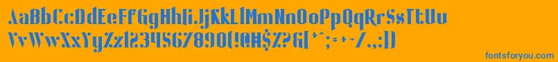 フォントBallBearing – オレンジの背景に青い文字