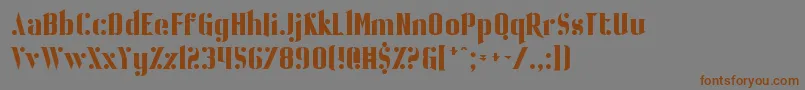 フォントBallBearing – 茶色の文字が灰色の背景にあります。