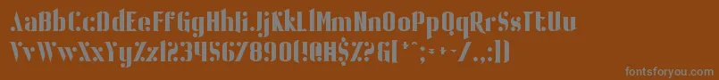 BallBearing-fontti – harmaat kirjasimet ruskealla taustalla