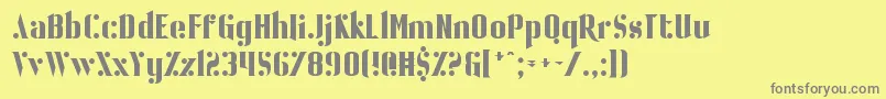 BallBearing-fontti – harmaat kirjasimet keltaisella taustalla