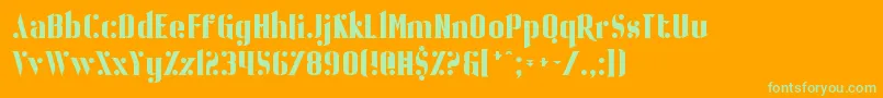 BallBearing Font – Green Fonts on Orange Background