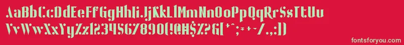 フォントBallBearing – 赤い背景に緑の文字