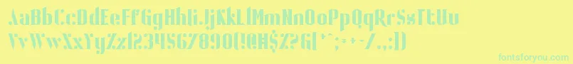 BallBearing Font – Green Fonts on Yellow Background