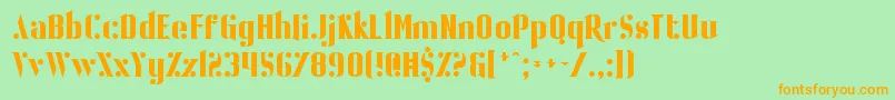 BallBearing-Schriftart – Orangefarbene Schriften auf grünem Hintergrund
