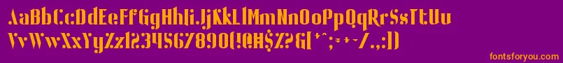 フォントBallBearing – 紫色の背景にオレンジのフォント