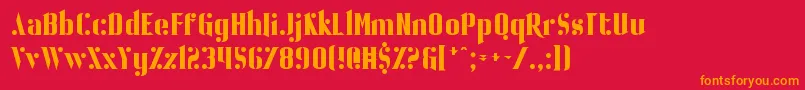 フォントBallBearing – 赤い背景にオレンジの文字