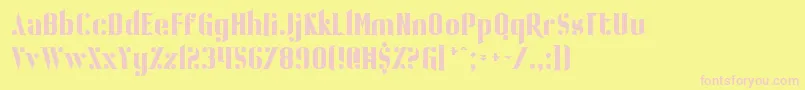 BallBearing-fontti – vaaleanpunaiset fontit keltaisella taustalla