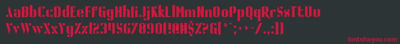 フォントBallBearing – 黒い背景に赤い文字