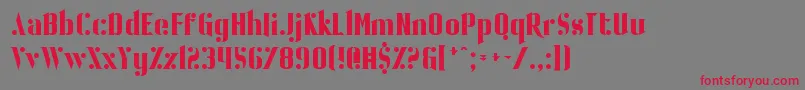 フォントBallBearing – 赤い文字の灰色の背景