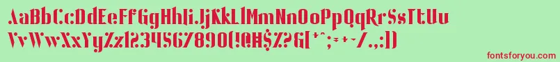 BallBearing-fontti – punaiset fontit vihreällä taustalla