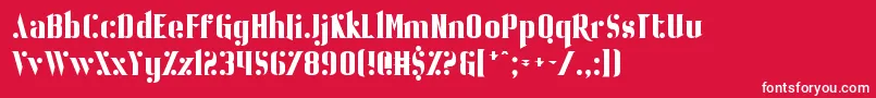 フォントBallBearing – 赤い背景に白い文字