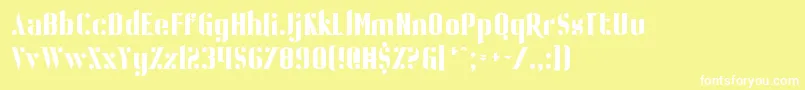 フォントBallBearing – 黄色い背景に白い文字
