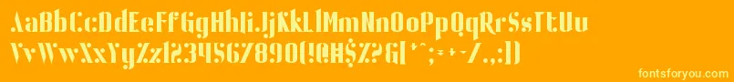 フォントBallBearing – オレンジの背景に黄色の文字