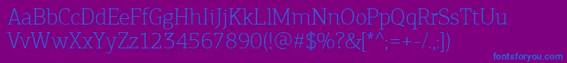 PfagoraslabproThin Font – Blue Fonts on Purple Background