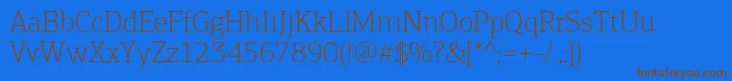 PfagoraslabproThin Font – Brown Fonts on Blue Background