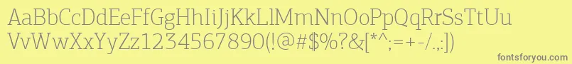 PfagoraslabproThin Font – Gray Fonts on Yellow Background