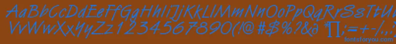 HubertDb Font – Blue Fonts on Brown Background