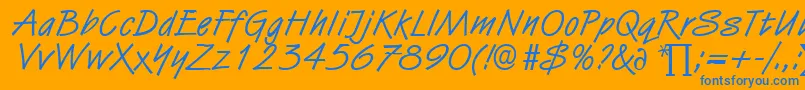 HubertDb Font – Blue Fonts on Orange Background