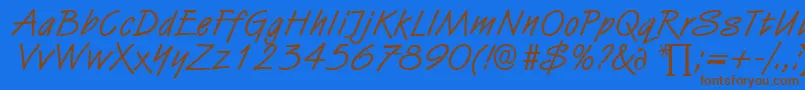 HubertDb Font – Brown Fonts on Blue Background