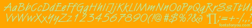 HubertDb Font – Green Fonts on Orange Background
