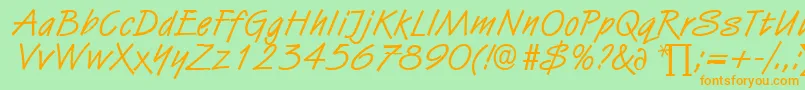 HubertDb Font – Orange Fonts on Green Background