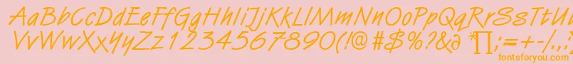 HubertDb Font – Orange Fonts on Pink Background