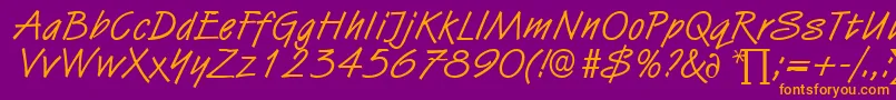 HubertDb Font – Orange Fonts on Purple Background
