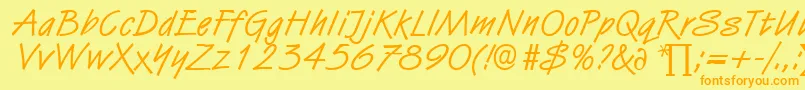 HubertDb Font – Orange Fonts on Yellow Background