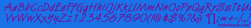 HubertDb Font – Purple Fonts on Blue Background