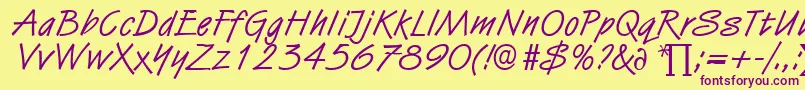 HubertDb Font – Purple Fonts on Yellow Background