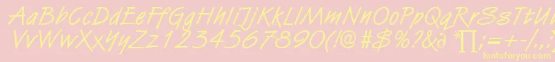 HubertDb Font – Yellow Fonts on Pink Background