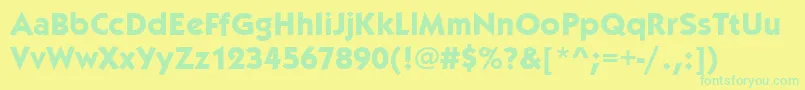 KabelitcteeBold Font – Green Fonts on Yellow Background