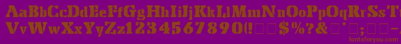 StencEx Font – Brown Fonts on Purple Background