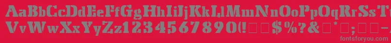 StencEx Font – Gray Fonts on Red Background