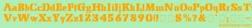 StencEx Font – Orange Fonts on Green Background