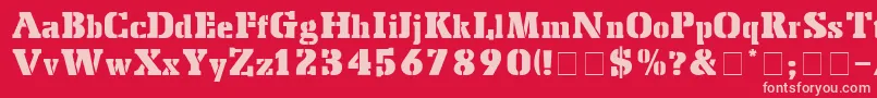 StencEx Font – Pink Fonts on Red Background