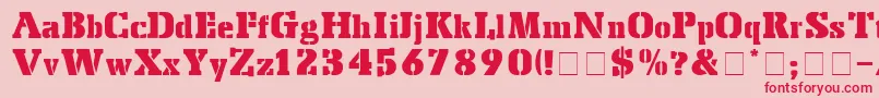 StencEx Font – Red Fonts on Pink Background