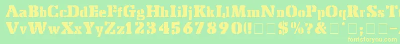 StencEx Font – Yellow Fonts on Green Background