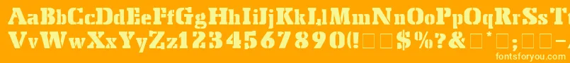 StencEx Font – Yellow Fonts on Orange Background