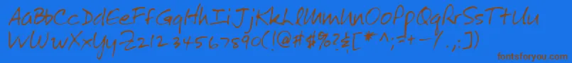 Lehn272 Font – Brown Fonts on Blue Background