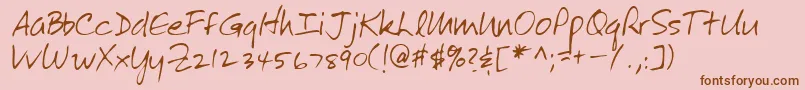 Lehn272 Font – Brown Fonts on Pink Background