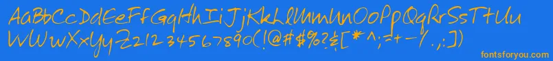 Lehn272 Font – Orange Fonts on Blue Background