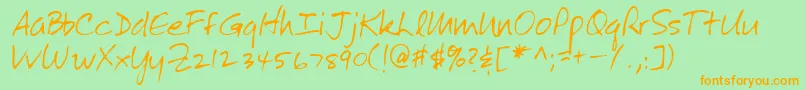 Lehn272 Font – Orange Fonts on Green Background