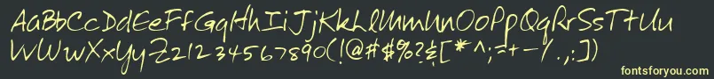 Lehn272 Font – Yellow Fonts on Black Background